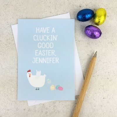 Funny Easter Card - Personalised easter card - chicken card - rude easter card - easter card for friends - personalized card - cute cards