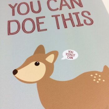 Carte d'amitié de motivation drôle - carte d'animal mignon - carte d'ami - vous pouvez le faire - carte de jeu de mots animal - carte d'encouragement - carte de cerf 3