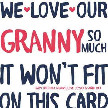 Carte d'anniversaire drôle de grand-mère - carte personnalisée - carte pour grand-mère - carte d'anniversaire - carte drôle - anniversaire de grand-mère - Royaume-Uni - grand-mère - I Love My 4