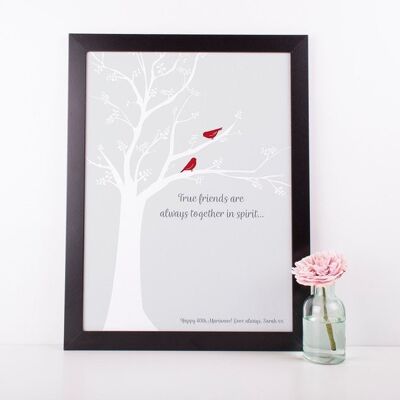 Friendship quote print, lovely gift for long distance friend, moving away or going away gift - Black Framed Print (£60.00)