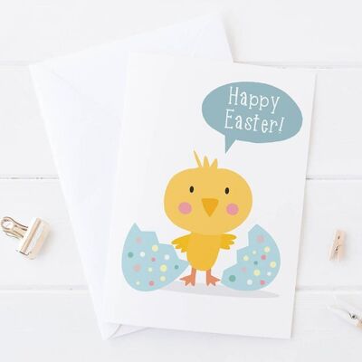 Carta di pulcino di Pasqua felice - Pulcino di Pasqua carino - Carta di Pasqua - Buona Pasqua - Carta carina - Carta di Pasqua per bambini - Carta di Pasqua per bambini