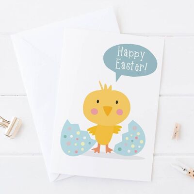 Happy Easter Chick card - Cute Easter Chick - Easter card - Happy Easter - cute card - easter card for kids - childrens easter card