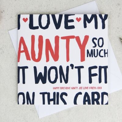 Funny Aunty Birthday Card - carte personnalisée - carte pour tante - carte d'anniversaire - carte drôle - anniversaire tante - uk - I Love My Aunty