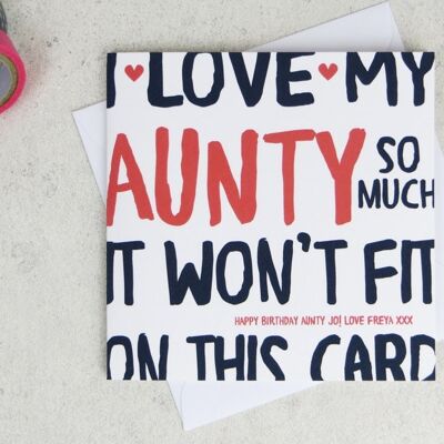 Funny Aunty Birthday Card - personalised card - card for aunty - birthday card - funny card - aunty birthday - uk - We Love Our Auntie