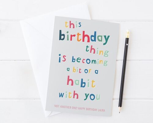 Funny Birthday card - Birthday Habit - personalized - funny card - rude card - personalised - custom - large card - UK