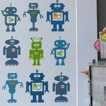 Robot Art Print for Children - Cadre blanc + passe-partout (£60.00) 4