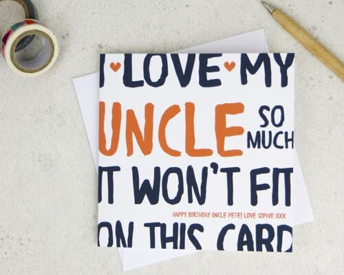 Funny Uncle Personalised Birthday Card - We Love Our