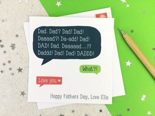 Personalised Funny Fathers Day Speech Bubble Card - personalised - card for dad - fathers day - funny card - uk
