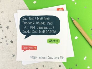 Carte de bulle de discours de fête des pères drôle personnalisée - personnalisée - carte pour papa - fête des pères - carte drôle - Royaume-Uni 1