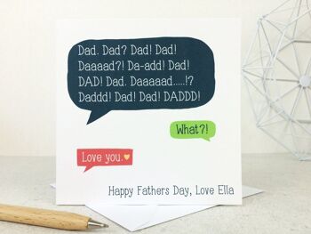 Carte de bulle de discours de fête des pères drôle personnalisée - personnalisée - carte pour papa - fête des pères - carte drôle - Royaume-Uni 2