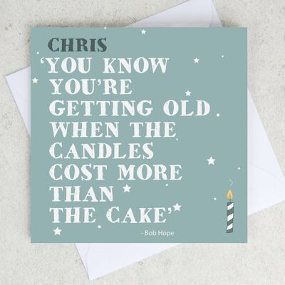 Tarjeta de cita de cumpleaños divertida / grosera 'Envejeciendo'