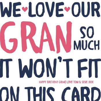Funny Gran / Granny Birthday Card - carte personnalisée - carte pour Gran - carte d'anniversaire - carte drôle - anniversaire de grand-mère - Royaume-Uni - grand-mère - I Love My Granny 4