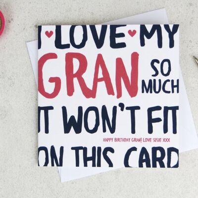 Funny Gran / Granny Birthday Card - personalised card - card for Gran - birthday card - funny card - Granny birthday - uk - grandma - We Love Our Granny