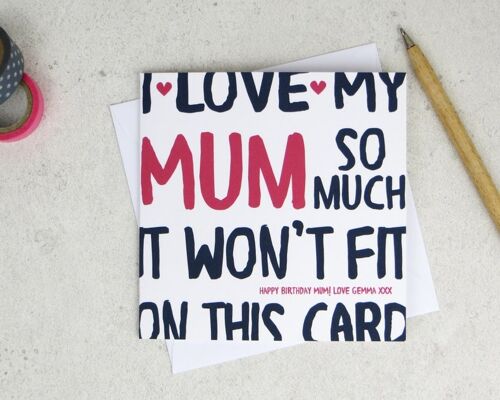 Funny Mum Card - card for Mom - Mam - Mother - mothers day card - funny card - Mum birthday - Mommy - Mummy - I Love My Mum