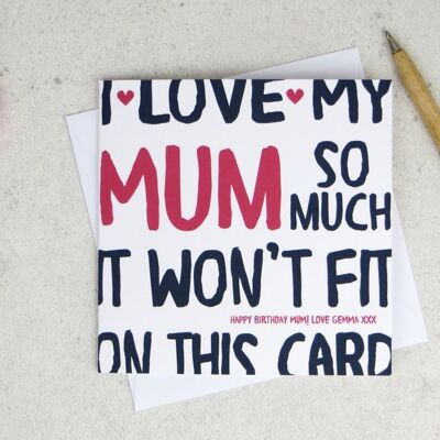 Funny Mum Card - card for Mom - Mam - Mother - mothers day card - funny card - Mum birthday - Mommy - Mummy - I Love My Mother