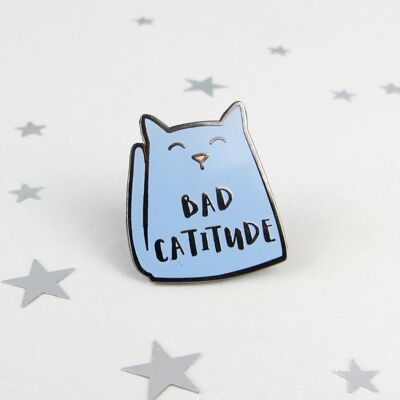 Bad Catitude Cat Enamel Pin Badge - broche - broche en émail amusant - broche - cadeau pour un ami - bijoux - broche - broche - broche en émail