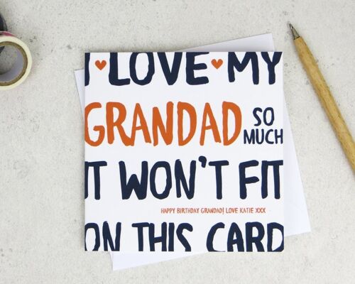 Funny Grandad Birthday Card - personalised card - card for Grandad - birthday card - funny card - Grandad birthday - uk - granddad - I Love My