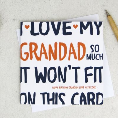 Funny Grandad Birthday Card - personalised card - card for Grandad - birthday card - funny card - Grandad birthday - uk - granddad - I Love My