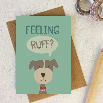 Scheda Funny Dog Get Well: Ti senti Ruff? - simpatico biglietto da visita con animali - guarisci presto - lumaca - biglietto per gli amanti dei cani - biglietti carini - design strizzatina d'occhio