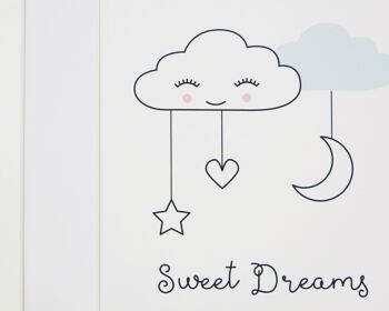 Sweet Dreams Cloud Nursery Print - Style Scandi - impression personnalisée - pépinière minimaliste - cadeau de bébé - cadeau de baptême - Royaume-Uni - skandi - Impression A4 non montée (18,00 £) Pêche 4