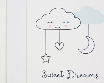 Sweet Dreams Cloud Nursery Print - Scandi Style - impression personnalisée - chambre d'enfant minimaliste - cadeau de bébé - cadeau de baptême - royaume-uni - skandi - Monté 30x40cm (25,00 £) Rose pâle 4