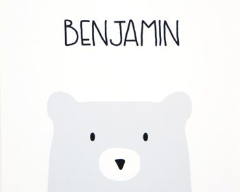 Impression de pépinière d'ours - affiche d'ours mignon - nouveau cadeau de bébé - pépinière scandi - art mural de pépinière - cadeau de nouveau-né - cadeau de baptême - photo d'ours - Impression encadrée en chêne (60,00 £) 4