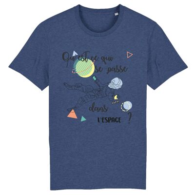 T-shirt Rocker unisexe Qu'est-ce qui se passe dans l'espace ? - Coton Bio - S - Indigo