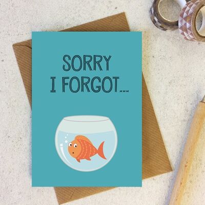 Sorry I Forgot... Belated Birthday Card - cute cards - belated card - sorry card - sorry I'm late - notecard for friends - wink design - uk
