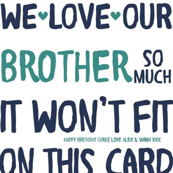 Carte d'anniversaire drôle de frère - carte pour frère - carte drôle - anniversaire de frère - carte pour lui - carte d'anniversaire drôle - carte de petit frère - I Love My 4