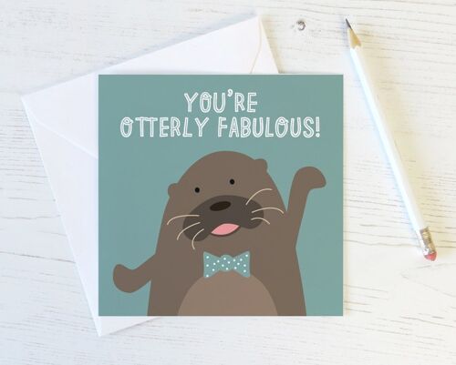 Thank You Card - friendship card - otterly fabulous - thank you wedding - funny thanks card - funny card for friend - congratulations card