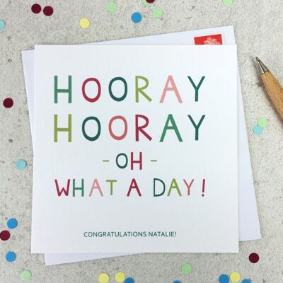 Lustige Glückwunschkarte 'Hurra Hurra' – personalisierte Karte – Glückwunschkarte – Feierkarte – Karte für Freunde – Feierkarte – uk