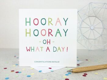 Carte de félicitations drôle 'Hooray Hourra' - carte personnalisée - carte de félicitations - carte de célébration - carte pour les amis - carte de célébration - Royaume-Uni 2