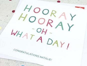 Carte de félicitations drôle 'Hooray Hourra' - carte personnalisée - carte de félicitations - carte de célébration - carte pour les amis - carte de célébration - Royaume-Uni 3
