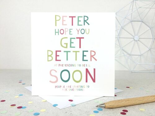 Funny Personalised Get Well Card