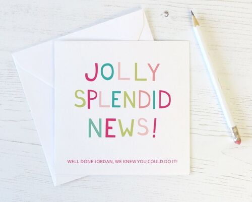 Funny Congratulations Card 'Jolly Splendid News!'