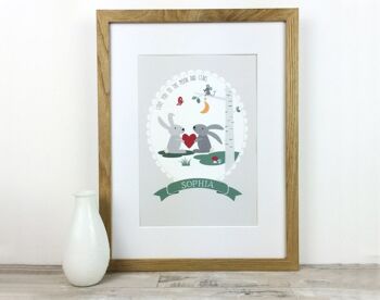 Impression de chambre d'enfant pour enfants - Je t'aime jusqu'à la lune et les étoiles - impression personnalisée - cadeau de baptême - pépinière boisée - nouvelle impression de bébé - Royaume-Uni - Monté 30x40cm (25,00 £) 2