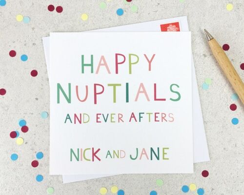 Funny Wedding Card 'Happy Nuptials' - personalised card - congrats card - civil ceremony - celebration card - mr and mr - mrs and mrs - uk