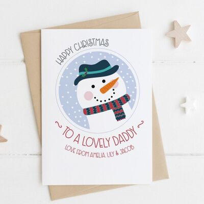 Tarjeta de Navidad de papá - tarjeta de Navidad linda para papá - tarjeta de Navidad de muñeco de nieve - tarjeta de papá - tarjeta de Navidad de papá - tarjeta de papá linda - Navidad de muñeco de nieve
