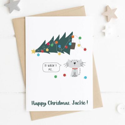 Funny Cat Lover Christmas Card - Cat xmas card - xmas card for cat lovers - cute cat xmas card - funny cat card - mad cat lady card - kitty