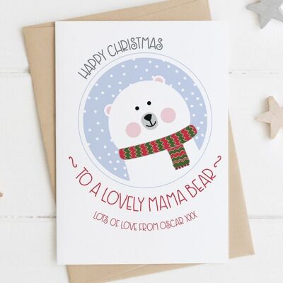 Cartolina di Natale Mama Bear - Cartolina di Natale carina per mamma - Cartolina di Natale Mama - Scheda di Natale della mamma - Scheda di Natale della mamma - Scheda di Natale della mamma - - Mummia