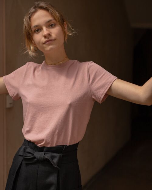 Tee-shirt vieux rose