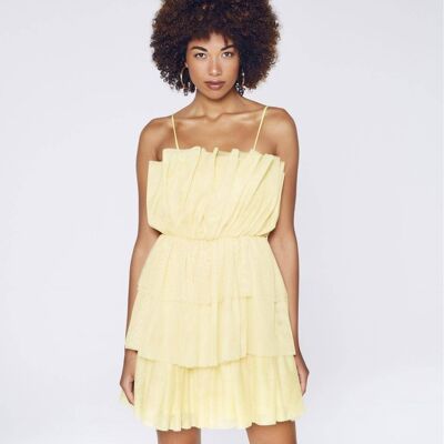 Bathiste Tulle Dress - Yellow__