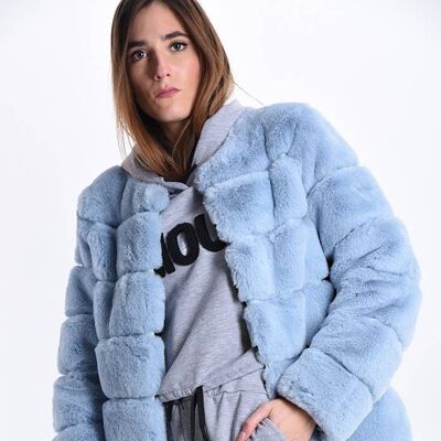 Los Sclavo Faux Fur With Striped Pattern Pockets__