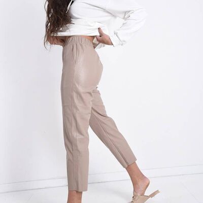 Los Sclavo Faux Leather Trousers With Pockets__