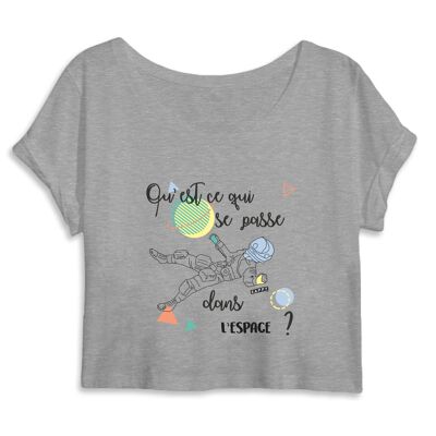 Crop top Qu'est-ce qui se passe dans l'espace ? - Coton Bio - XL - Gris