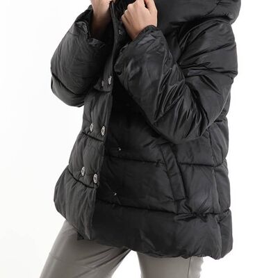 Down jacket with pockets with buttons with hood__