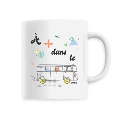 Mug en céramique A plus dans le bus - Blanc