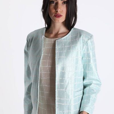 Cotton Jacket With Vichy Checkered Pockets__