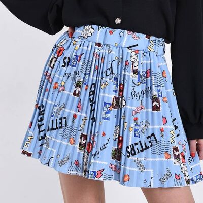 Los Sclavo Pleated Miniskirt Mixed Pattern One Size__