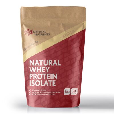 Natural Grass Fed Whey Protein Isolate - Vanilla Flavour - 1kg